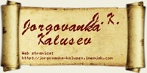 Jorgovanka Kalušev vizit kartica